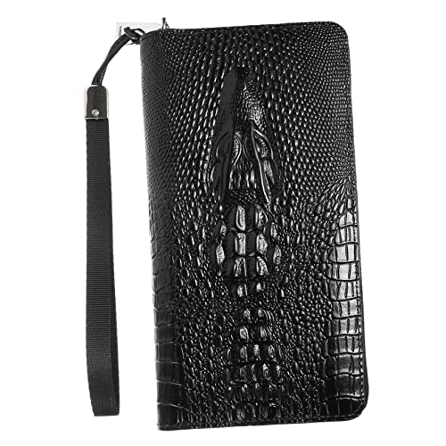 WESIEVYA 1stück Herren Geldbörse Aus Pu Alligator-prägung Große Kapazität RFID-Schutz Multifunktional Für Geld Karten Handy Und Mehr Perfektes Für Väter Und Freunde von WESIEVYA