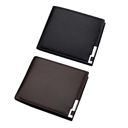 WESIEVYA Geldbörse Pu Modisches Billfold Mit Retro-Design Kurze Brieftasche Kaffee Für Kreditkarten Bargeld Und Ids Langlebig Und Elegant Für Büro Und von WESIEVYA