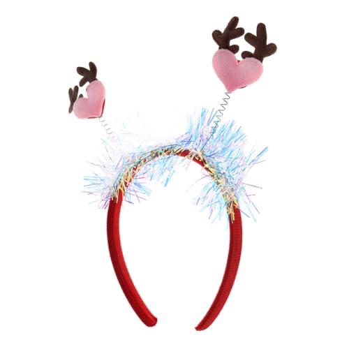 WESIEVYA Herzförmige Weihnachts-stirnbänder Mit Glitzer Süße Elchgeweih-haarreifen Für Festlichkeiten Für Partys Und Valentinstag Bezaubernde Haarschmuck-accessoires Für Damen von WESIEVYA