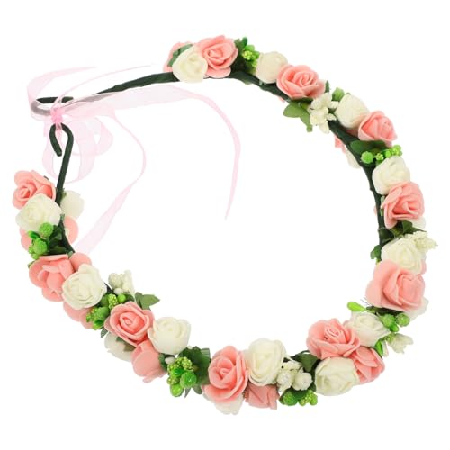 WESIEVYA Blumenkopfschmuck Für Braut Hochzeit Blumenkopfkranz Stirnband Kunstblumen Haarschmuck Blumenmädchen-kopfschmuck Blumenstirnband Echte Aussehen von WESIEVYA