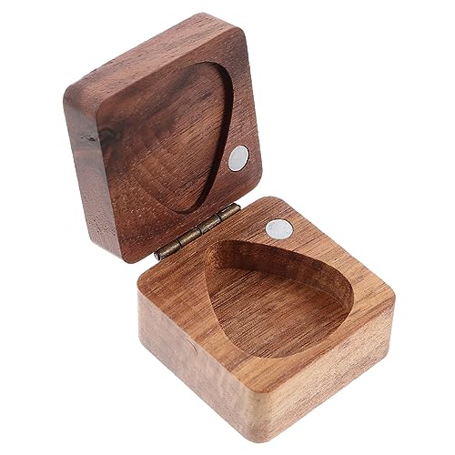WESIEVYA Holz Gitarrenplektrum Etui Box Ukulelenplektrum Halter Plektrum Aufbewahrungshalter Gitarrenplektrum Organizer Behälter Für Unterwegs von WESIEVYA