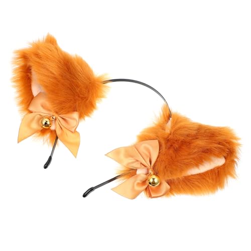 WESIEVYA Katzenohren Stirnband Aus Plüsch Party Haarreif Mit Goldenen Glocken Cartoon Kopfschmuck Für Kostümpartys Und Halloween von WESIEVYA