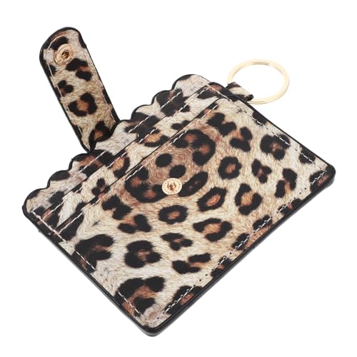 WESIEVYA Kleines Damen Kartenetui aus PU Material mit Leopardenmuster Kompakter Kreditkartenhalter mit Knopfverschluss Minimalistisches Portemonnaie für Reisen und Alltag Vielseitig für von WESIEVYA