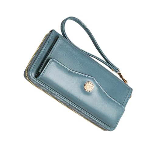 WESIEVYA Langes Portemonnaie Für Damen Münztasche Mit Handytasche Tragbare Geldbörse Aus Leder Aufbewahrungstasche Für Kleingeld Und Kopfhörer von WESIEVYA