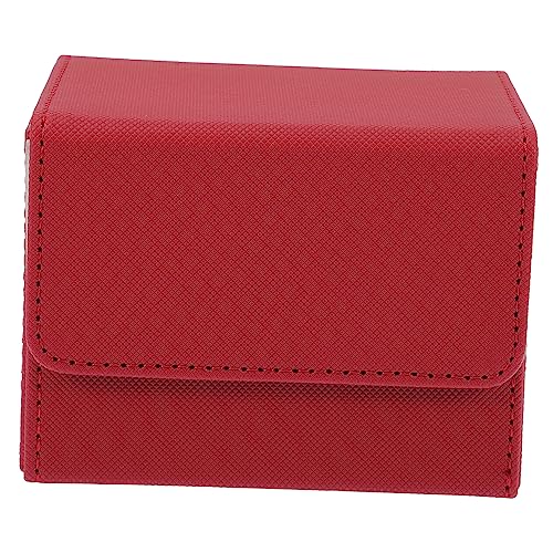 WESIEVYA Leder Karten Aufbewahrungsbox Für Spielkarten Robuste Kartenhalter-Organizer Mit Großer Kapazität Für Brettspiele Und Sammelkarten Pu-Leder Fächer Für TCG Und Tarot von WESIEVYA