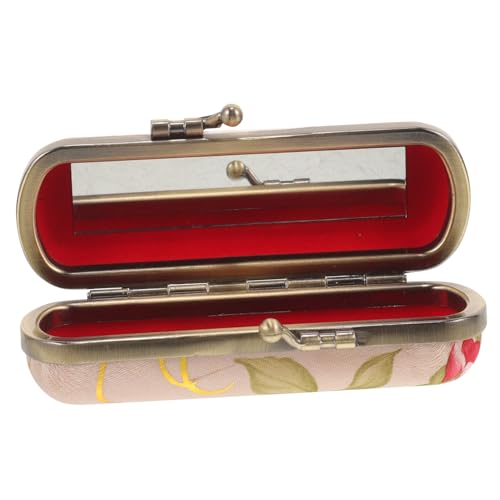 WESIEVYA Lippenstift Etui Damen Kompakt Leicht Tragbar Dekorativ mit Spiegel Vielseitig für Handtasche Reise Camping Party Geeignet Aufbewahrung für Lippenstift Schlüssel Schmuck Kleine von WESIEVYA