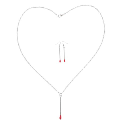 WESIEVYA Streichholzschmuck-set Für Damen Mit Halskette Und Ohrringen Kreativer Verspielter Schmuck Minimalistische Statement-ohrringe Für Lässige Und Formelle Anlässe von WESIEVYA