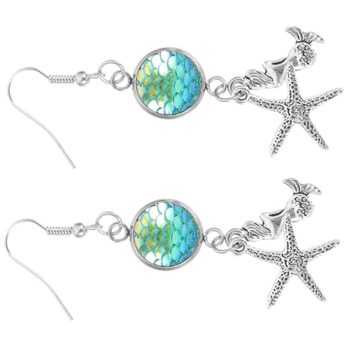 WESIEVYA Meerjungfrau Sternförmige Ohrringe Damen Hängend Leicht Sicher Schmuck Geschenk für Frauen Mädchen Strand Sommer Stil von WESIEVYA