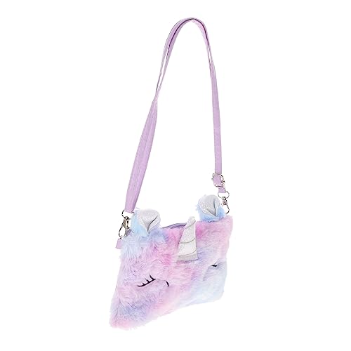 WESIEVYA Einhorn Schultertasche Für Mädchen Plüsch Umhängetasche Mit Münztasche Leicht Tragbar Für Alltag Und Einkaufen von WESIEVYA