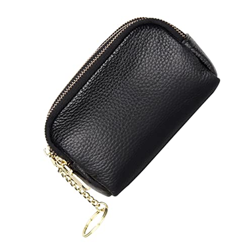 WESIEVYA Münzbörse Für Damen Kleine Geldbörse Mit Reißverschluss Rindsledergeldbörse Mit DREI Fächern Tragbares Kleingeldfach Aus Leder von WESIEVYA