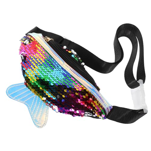 WESIEVYA Damen-hüfttasche Fischschwanz Umhängetasche Geldbörse Multifunktionale Kassierer Tasche Pailletten Brusttasche Kunstleder Für Sport Freizeit Reisen Wandern Radfahren Einkaufen von WESIEVYA