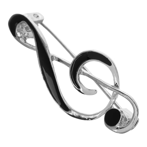 WESIEVYA Musiknoten Anstecknadel aus Zinklegierung Brosche mit Emaille Finish Sicherer Pinverschluss Vielseitiges Accessoire für Kleidung Anzüge Schals und Rucksäcke Silberfarbene von WESIEVYA