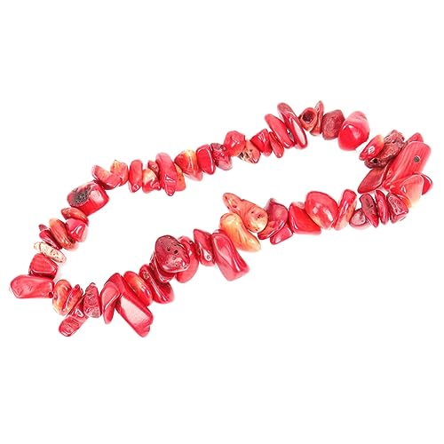 WESIEVYA Natürliche Kristallstein Armband Damen mit Roten Korallen Flexibles Handgefertigtes Schmuckstück Verstellbare Modisches Boho Accessoire für Alltag Party und von WESIEVYA