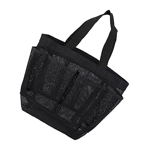 WESIEVYA Netz-Strandtasche Für Damen Groß Mit Netzöffnung Tragbare Dusch-netztasche Reise-Kosmetiktasche Aus Schwarz Für Studenten Camper Schwimmer Und Reisende von WESIEVYA