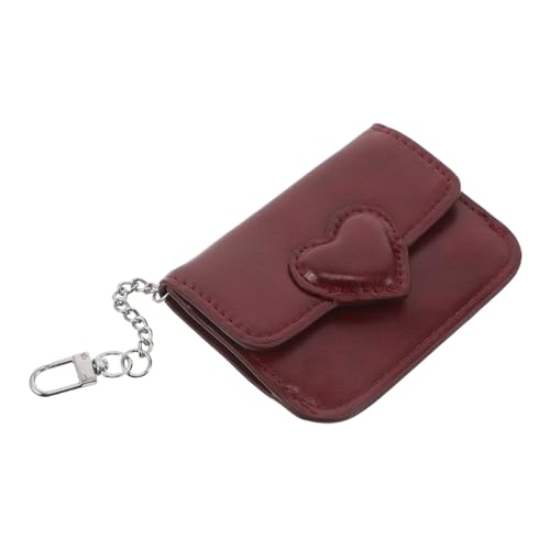 WESIEVYA PU Kunstleder Kartenetui mit Herzverschluss Ultradünne Damen Geldbörse mit Doppelten Kartenfächern Abnehmbarem Klappverschluss für Kreditkarten Münzen und Ausweise Kompakt für von WESIEVYA