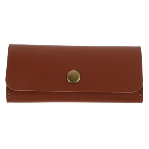 WESIEVYA PU Leder Gitarren Plektron Tasche Fach Pick Halter Organizer für Akustik Bass Gitarre Zubehör Braun Stilvoll Sicher Aufbewahren von WESIEVYA