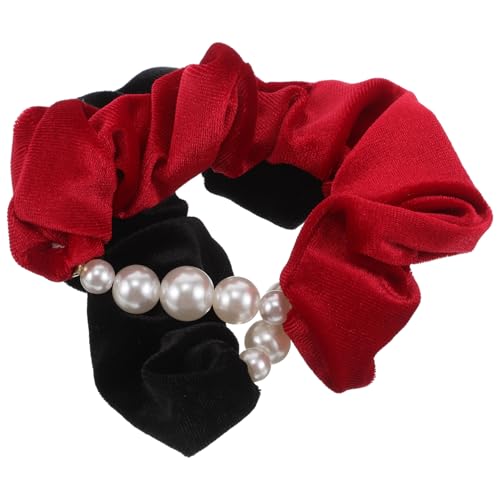 WESIEVYA 2stücke Haargummis Aus Samt Mit Perlen Weiche Elastische Haarbänder Für Damen Hochwertiger Haarschmuck Weinrot Für Elegante Und Lässige Frisuren von WESIEVYA