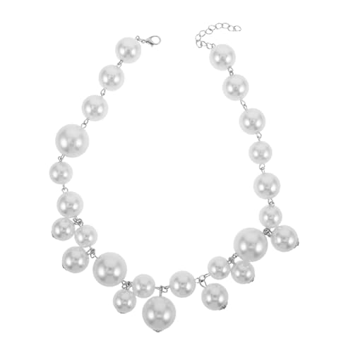 WESIEVYA Perlenkette Damen Faux Perlen Choker Halskette Retro Französischer Stil Vintage Schmuck für Frauen Party und Fest Beach Jewelry Elegant und Auffällig von WESIEVYA