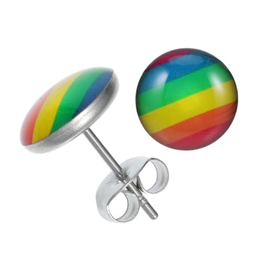 WESIEVYA Regenbogen Ohrstecker Unisex Schmuck Farbige Lgbt Ohrringe für Gay Lesbian Pride Alltag Party von WESIEVYA