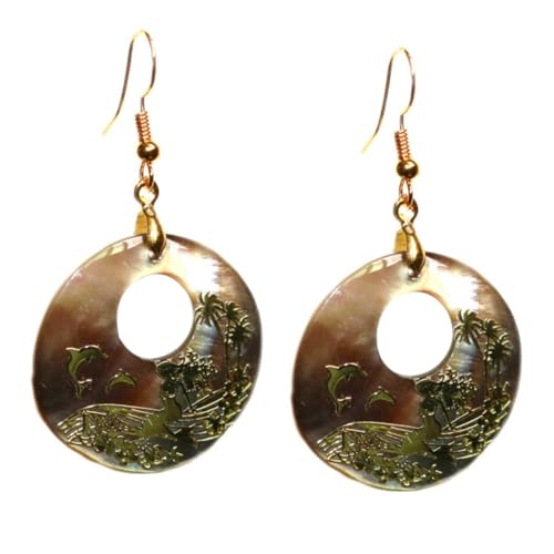 WESIEVYA Runde Abalone Shell Ohrringe für Frauen Dangle Ohrschmuck mit Abalone Muster Ohrringe für Partys und Alltag Vielseitig Tragbar WESIEVYA Runde Abalone Shell Ohrringe für Frauen Dangle Ohrschmuck mit Abalone Muster Ohrringe für Partys und Alltag Vielseitig Tragbar von WESIEVYA