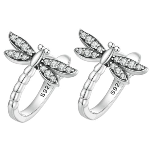 WESIEVYA Runde Libellen Ohrringe Sterling Silber Ohrschmuck Damen Design Ohrringe Geschenk Modisch Hautfreundlich Langlebig Nickel Bleifrei von WESIEVYA