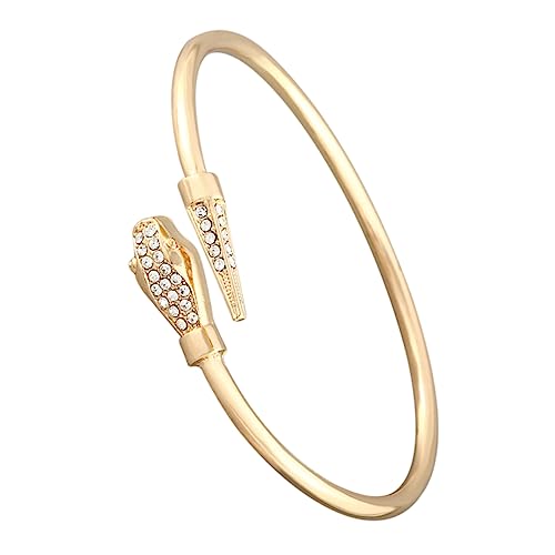 WESIEVYA Schlangen Armreif Damen Verstellbarer Offener Armspange mit Funkelnden Strasssteinen Modisches Armband Schmuck für Frauen Elegantes für Mutter und Freundin von WESIEVYA