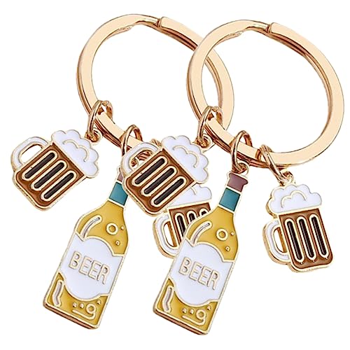 WESIEVYA 2stücke Schlüsselanhänger Bier Kreativer Schlüsselanhänger Anhänger Taschenanhänger Bier Hänge Für Schlüssel Taschen Rucksäcke von WESIEVYA