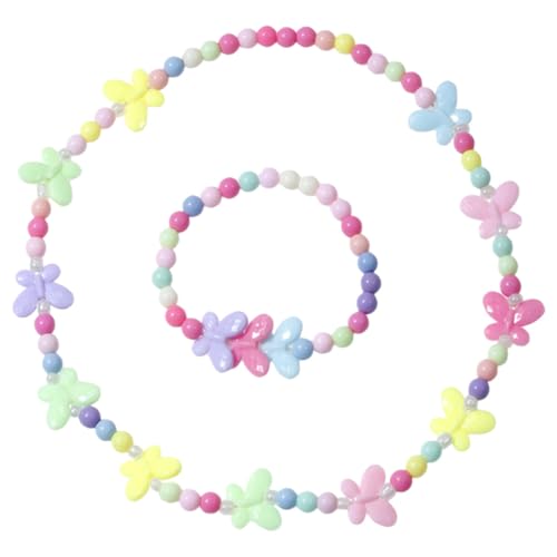WESIEVYA Schmuckset Buntes Acryl Armbänder und Halsketten für Mädchen Langlebig Modisch und Farbenfroh für Partys Tägliches Tragen und Kreative Schmuckgestaltung von WESIEVYA