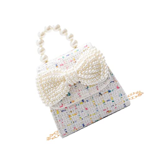 WESIEVYA Mädchen Umhängetasche Mit Perlen Und Schleife Crossbody Tasche Für Mädchen Für Süßes Design Für Kleine Prinzessinnen Für Alltag Und Besondere Anlässe von WESIEVYA