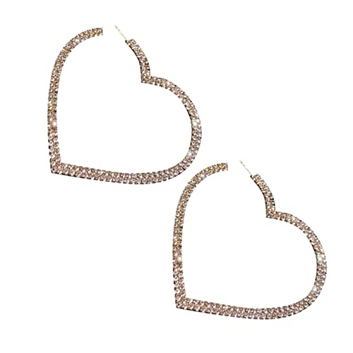 WESIEVYA Silber Ohrstecker Damen Herzform Ohrhänger mit Funkelnden Strasssteinen Ohrschmuck für Hochzeit Valentinstag Party und Elegant von WESIEVYA