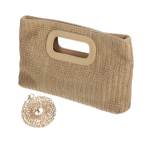 WESIEVYA Simulierte Gras Umhängetasche Damen Handtasche mit Abnehmbarer Kette Große Kapazität Weiche Textur Vielseitige Clutch für Alltag Shopping und Abendveranstaltungen von WESIEVYA
