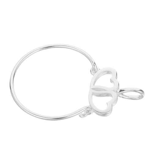 WESIEVYA Sterling Silber Charm Holder Doppelherz Anhänger Minimalistischer Charm Anhänger Ersatz Schmuckhalter für Halsketten und Ringe Elegante Vielseitige Damen Modeschmuck von WESIEVYA