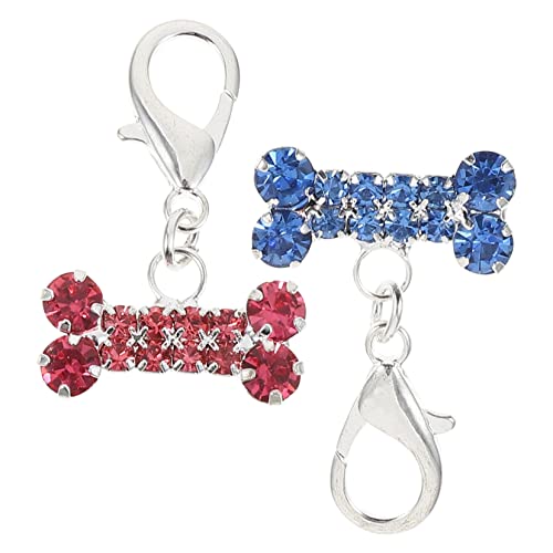 WESIEVYA Strass-hundeknochen-anhänger Glänzende Mit Strasssteinen Besetzte 2 Stück Für Haustierhalsband Dekoration Zum Aufhängen Tasche von WESIEVYA