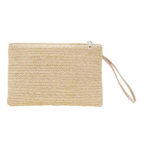 WESIEVYA Kreative Handgefertigte Strandtasche Tragbare Damen Geldbörse Woven Change Purse Für Alltag Und Freizeit Für Geld Und Kopfhörer Langlebiges Design von WESIEVYA
