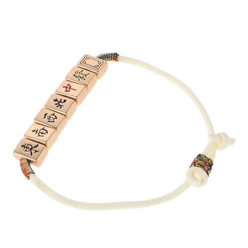 WESIEVYA Verstellbares Geflochtenes Seilarmband Traditioneller Schmuck mit Mahjong Elementen für Damen Herren Glücksbringer für Jede Gelegenheit von WESIEVYA