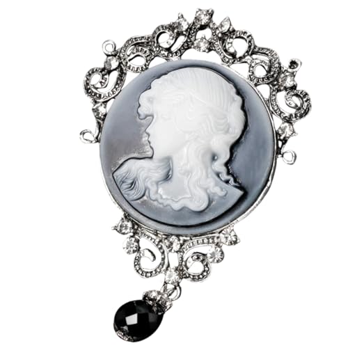 WESIEVYA Vintage Damen Brosche mit Viktorianischem Damenportrait Modische Anstecknadel für Kleidung Schal Hut Leichter Eleganter Schmuck für Frauen Vielseitig für Alltag und Besondere von WESIEVYA