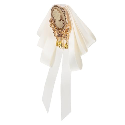 WESIEVYA Vintage Stoff Schleifenbrosche mit Anstecknadel Dekorativer Kragenclip aus Legierung und Stoff Vielseitige Damen Modebrosche für Blusen Hemden Kleider Eleganter Kleidungsschmuck von WESIEVYA