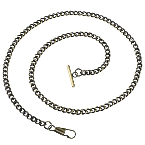 WESIEVYA Uhrenkette Aus Metall Vintage-t-bar-Schnalle Passend Für Taschenuhr Jeansgürtel Taschenschmuck Für Männer Und Frauen Bronze-Farbe von WESIEVYA