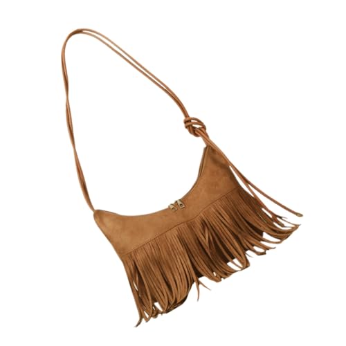 WESIEVYA Vintage Umhängetasche Für Damen Klassische Ein-schulter-tasche Mit Fransen Für Freizeit Reisen Shopping Und Alltag Vielseitig Verwendbar Für Handy Geld Und Kosmetik von WESIEVYA