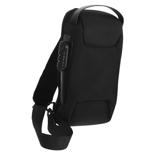 WESIEVYA Wasserdichte Oxford Herren Brusttasche mit Zahlenschloss Diebstahl Sling Bag für Reisen Robuster Crossbody Rucksack Leicht Strapazierfähig und Sicher von WESIEVYA