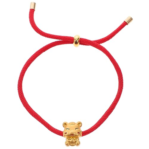 WESIEVYA Woven Tiger Charm Armband für Damen Handgefertigtes Verstellbares Neujahrsarmband mit Tigerperle Band Perfektes für Besondere Anlässe Wie Valentinstag Weihnachten von WESIEVYA