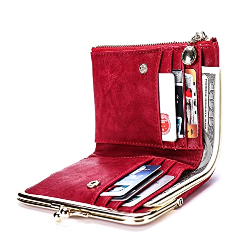 WESIEVYA Münztasche Mit Reißverschluss Kleine Geldbörse Wechseltasche Aus Hochwertigem Pu Filigrane Verarbeitung Tragbar Für Damen Für Münzen Kleingeld Und Gefaltete Scheine von WESIEVYA