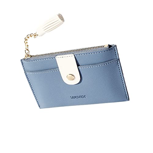 WESIEVYA Tassel Geldbörse Damen Multifunktionale Pu Geldbörse Mit Reißverschluss Kleine Handtasche Für Münzen Kreditkarten Und Bargeld Blau von WESIEVYA