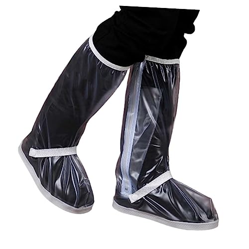 WESIEVYA wasserdichte Schuhüberzüge Aus PVC Leicht Zu Reinigen Und Wiederverwendbar Mit Gummizug Und Rutschfester Sohle Für Regen Und Schneetage Für Damen Und Herren in Weiß Und XL von WESIEVYA