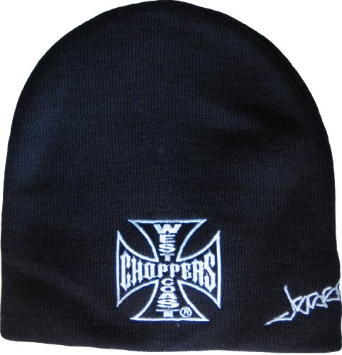 Herren West Coast Choppers Beanie Iron Cross schwarz von WEST COAST CHOPPERS