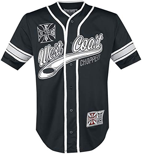 WEST COAST CHOPPERS 30 Years Anniversary Limited Baseball Jersey Männer Kurzarmhemd schwarz/weiß 3XL von WEST COAST CHOPPERS