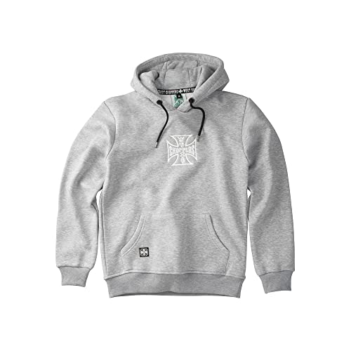 WEST COAST CHOPPERS Herren Kapuzenpullover Hood OG Logo, Farbe:Grey Melange, Größe:S von WEST COAST CHOPPERS