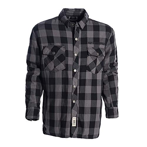 WEST COAST CHOPPERS Herren Langarmhemd Flannel, Farbe:Grey/Black, Größe:3XL von WEST COAST CHOPPERS