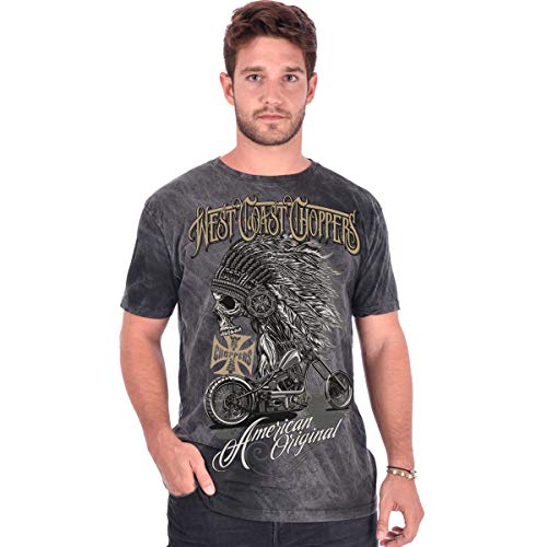 WEST COAST CHOPPERS Herren T-Shirt Chief Dark/Grey, Größe:2XL, Farbe:Dark/Grey von WEST COAST CHOPPERS