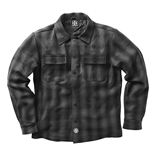 WEST COAST CHOPPERS Herren Übergangsjacke Wool Lined Plaid, Farbe:grey/black, Größe:L von WEST COAST CHOPPERS